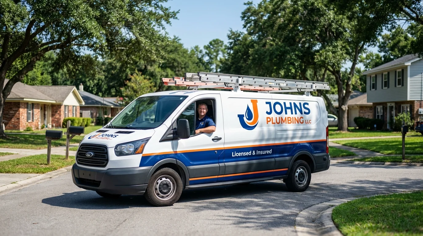 Johns Plumbing LLC service van in Ironton, MO